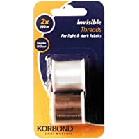KORBOND 2 carretes de Hilos Invisibles 100 m- Claro y Tenue